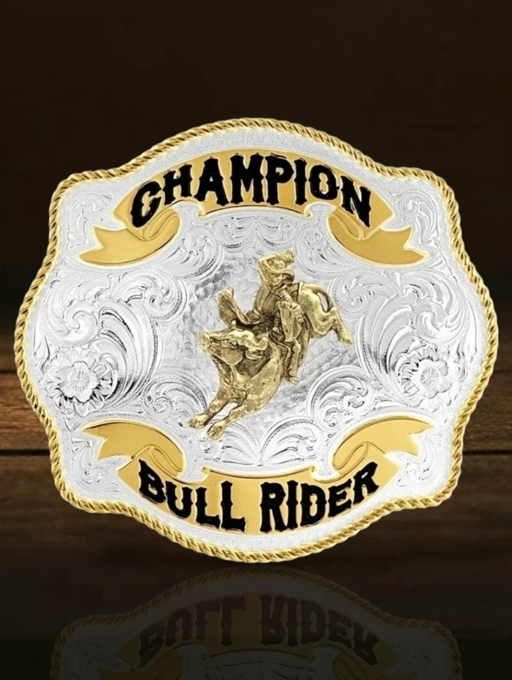 Montana Silversmiths Fine Silver Champion Bull Rider Buckle - Retail $150‎ - NEW